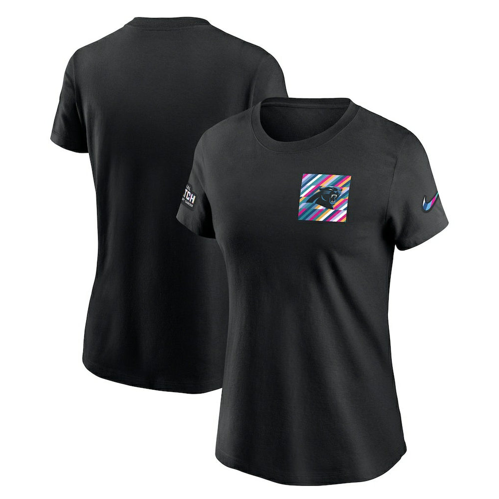 Carolina Panthers Women's Crucial Catch Sideline Tri-Blend T-Shirt - Black - Nike