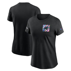 Carolina Panthers Women's Crucial Catch Sideline Tri-Blend T-Shirt - Black - Nike