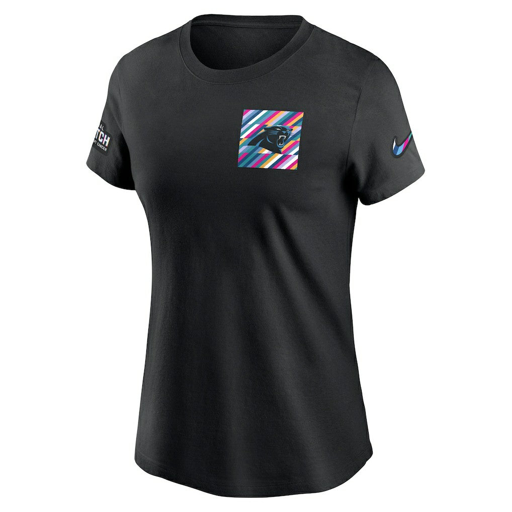 Carolina Panthers Women's Crucial Catch Sideline Tri-Blend T-Shirt - Black - Nike