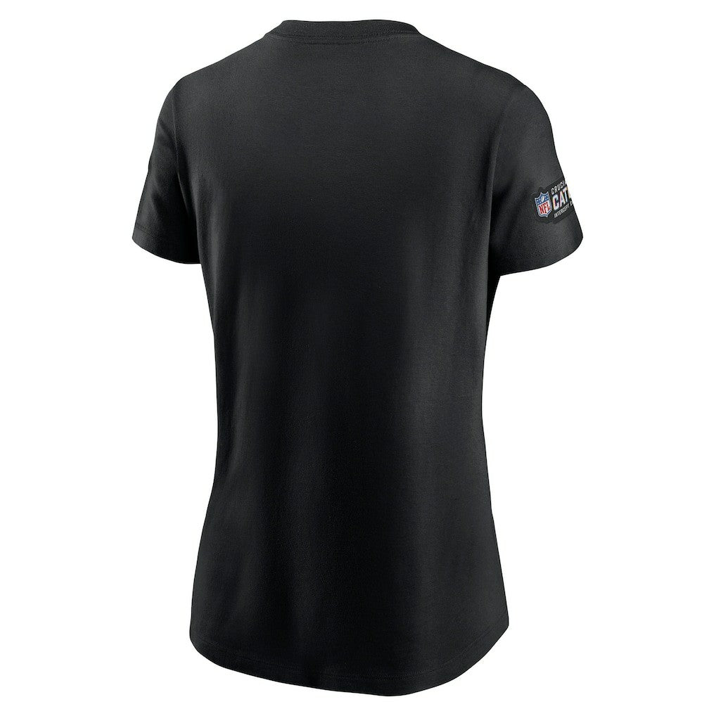 Carolina Panthers Women's Crucial Catch Sideline Tri-Blend T-Shirt - Black - Nike