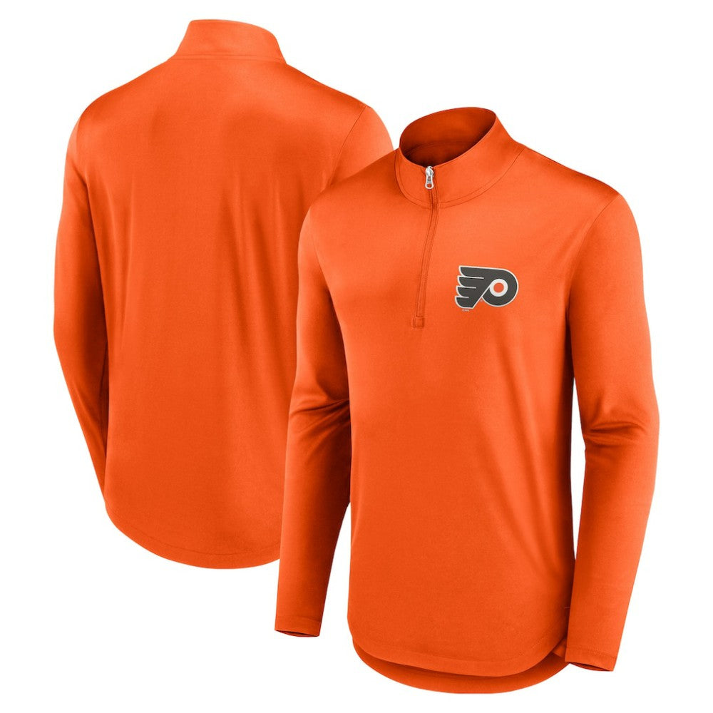 Philadelphia Flyers Fanatics Mock Neck Quarter-Zip Top - Orange | Fanatics Lifestyle