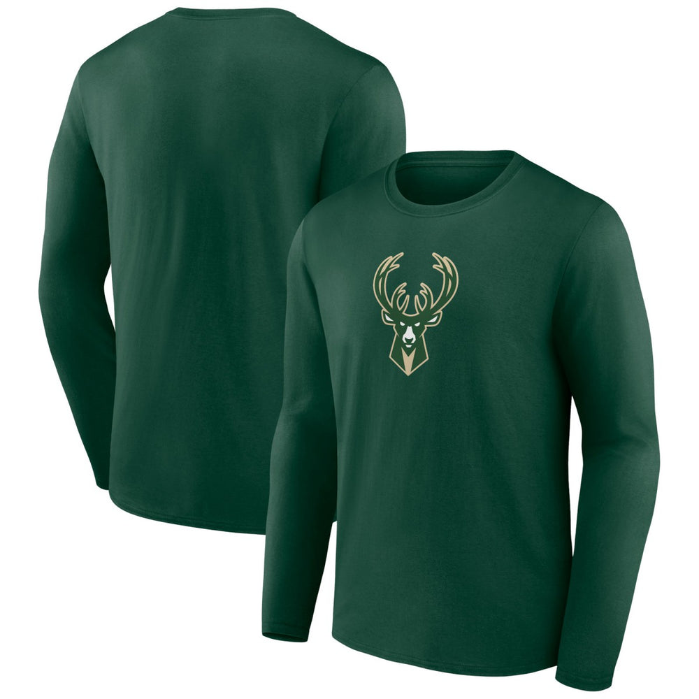 Milwaukee Bucks Primary Team Logo Long Sleeve T-Shirt Hunter Green