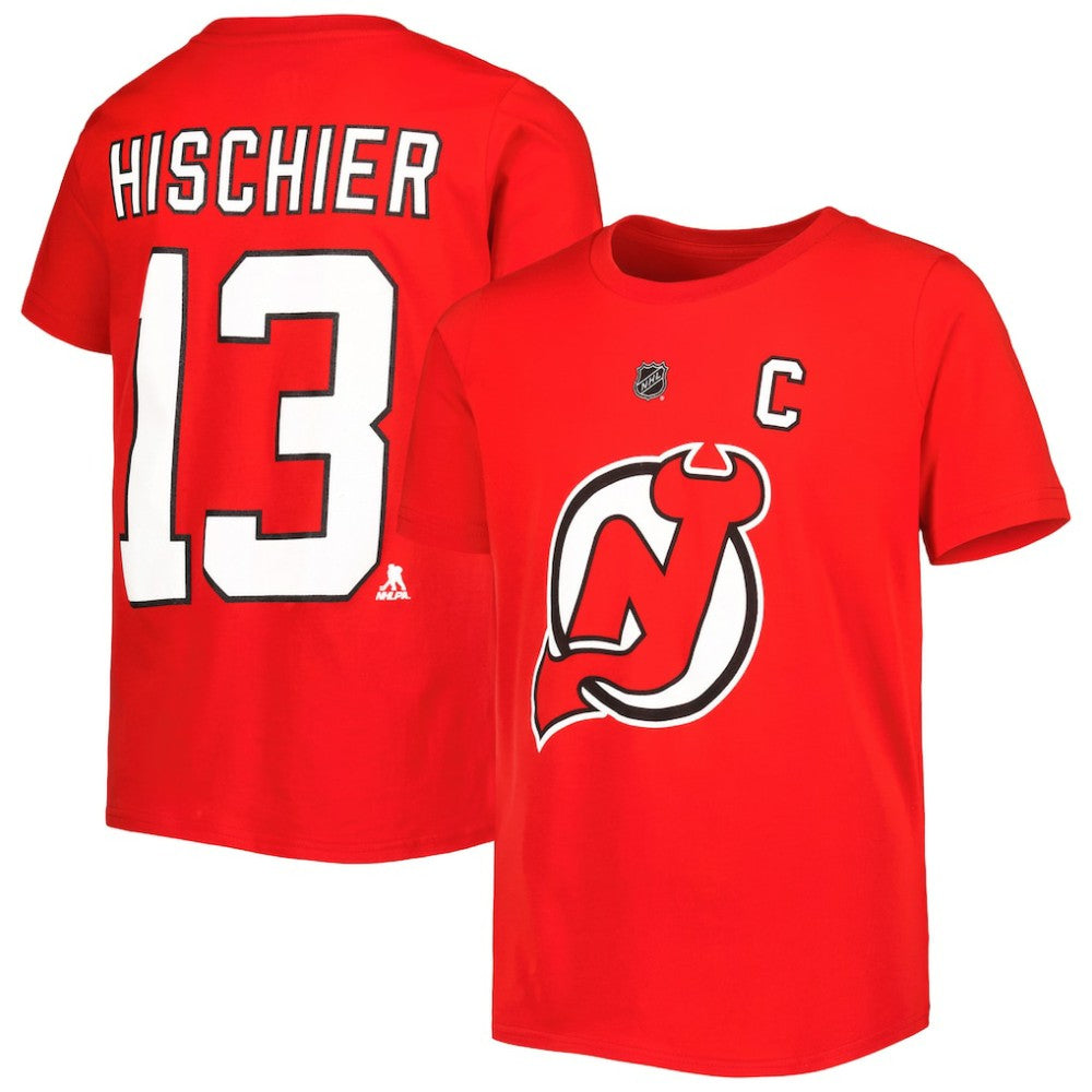 Nico Hischier New Jersey Devils Youth Player Name & Number T-Shirt - Red | NHL Clearance