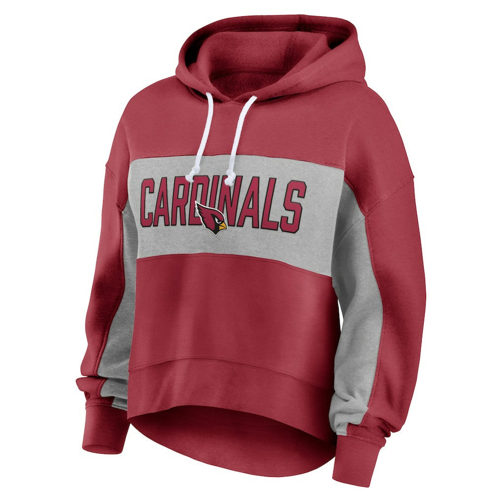 Arizona Cardinals Women's Filled Stat Sheet Lighweight Modest Crop Hoodie - Cardinal - Fanatics