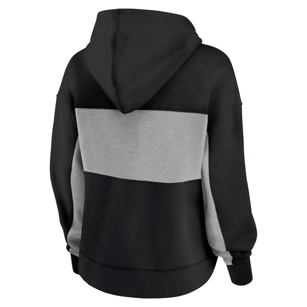 Carolina Panthers Women's Filled Stat Sheet Lighweight Modest Crop Hoodie - Black - Fanatics