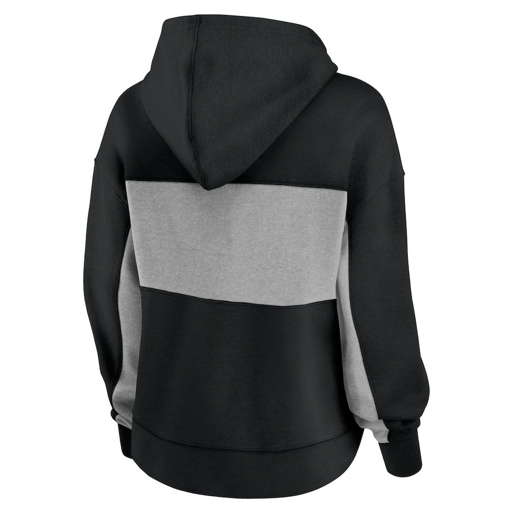 Carolina Panthers Women's Filled Stat Sheet Lighweight Modest Crop Hoodie - Black - Fanatics