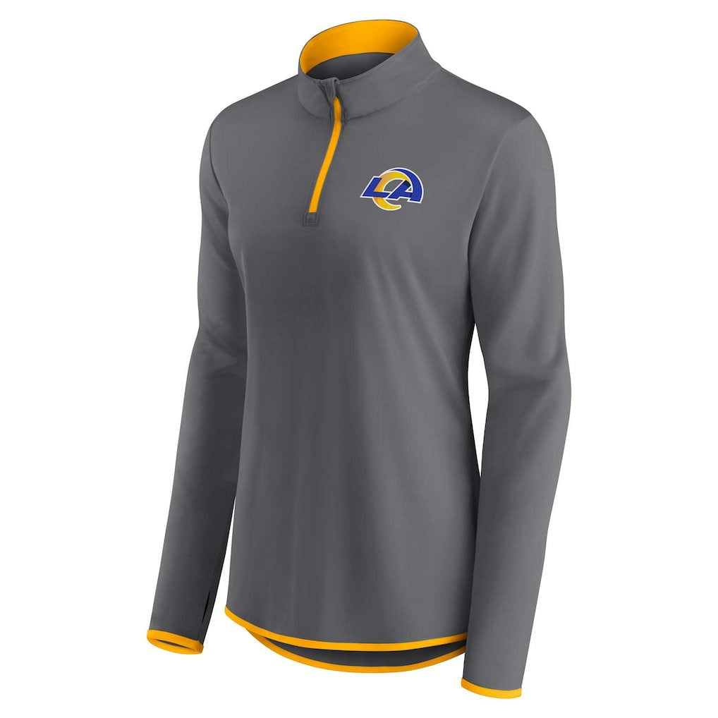Los Angeles Rams Women's Adult Corner Long Sleeve 1/4 Zip Top - Gray - NFL