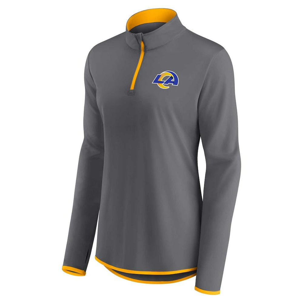 Los Angeles Rams Women's Adult Corner Long Sleeve 1/4 Zip Top - Gray - NFL
