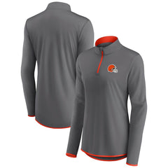 Cleveland Browns Women's Adult Corner Long Sleeve 1/4 Zip Top - Gray - NFL