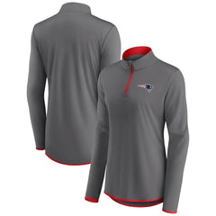 New England Patriots Women's Adult Corner Long Sleeve 1/4 Zip Top - Gray - NFL