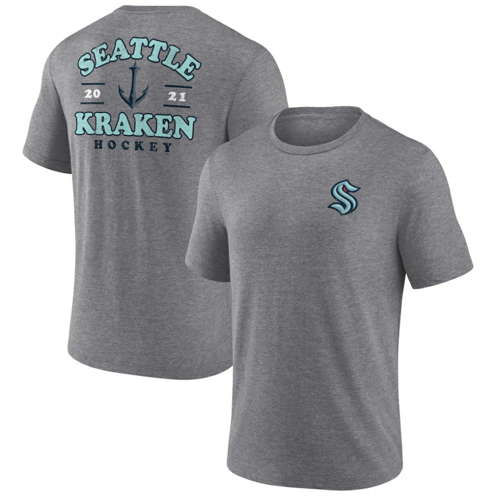 Seattle Kraken Fanatics Winger Tri-Blend T-Shirt - Heather Gray | Fanatics Lifestyle
