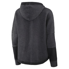 Las Vegas Raiders Women's Lightewight Modest Crop Lounge Helmet Arch Pullover Hoodie - Charcoal - Fanatics
