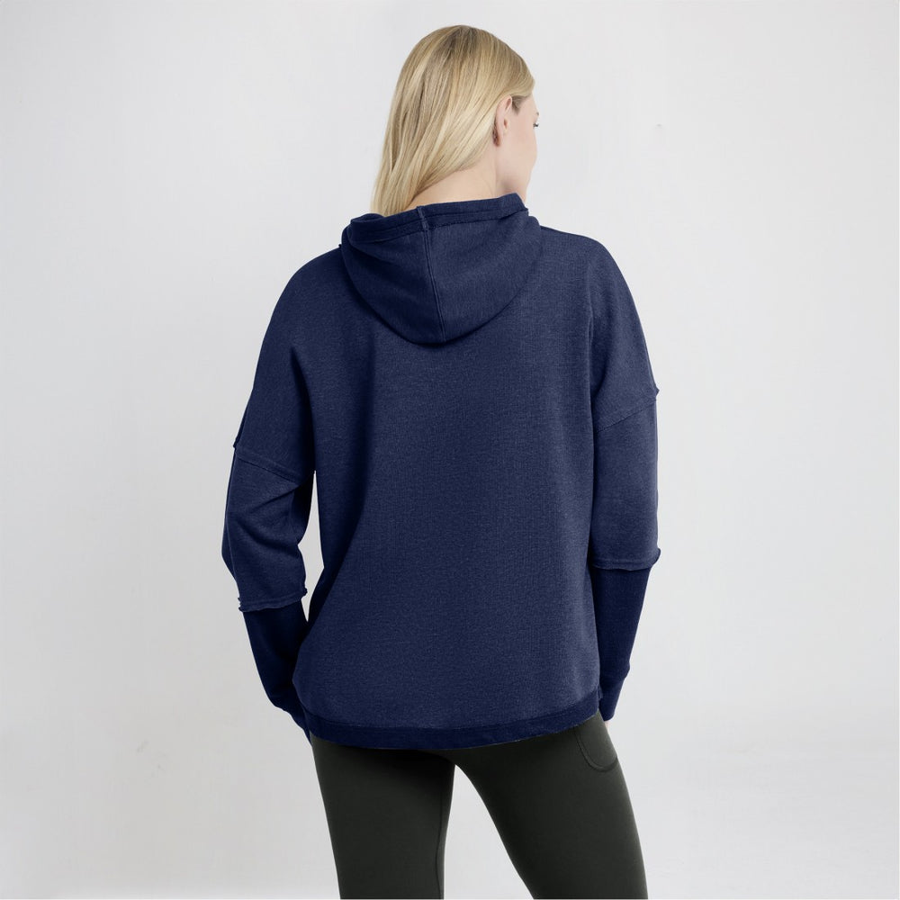 Tennessee Titans Women's Lightewight Modest Crop Lounge Helmet Arch Pullover Hoodie - Navy - Fanatics