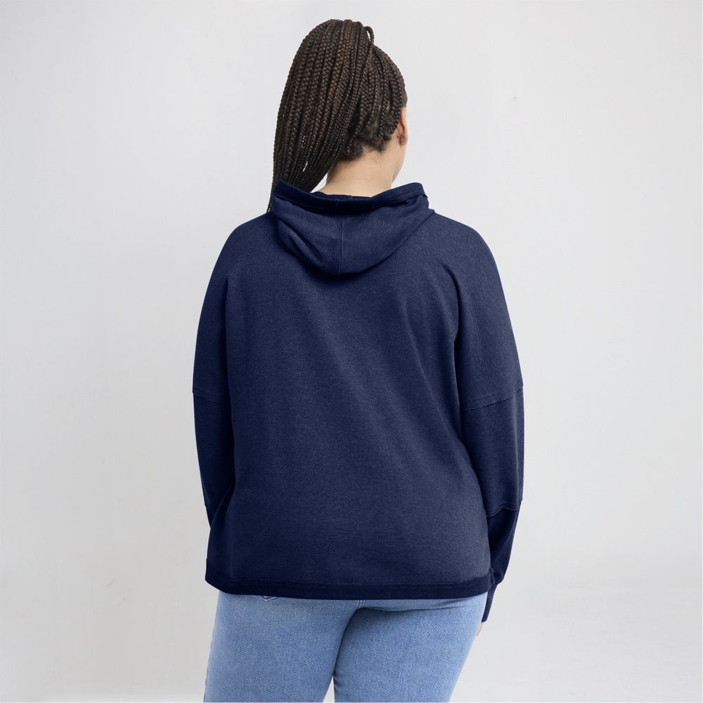 Tennessee Titans Women's Lightewight Modest Crop Lounge Helmet Arch Pullover Hoodie - Navy - Fanatics