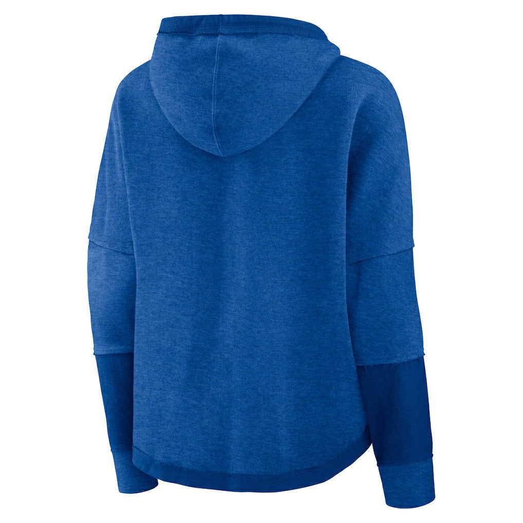Los Angeles Rams Women's Lightewight Modest Crop Lounge Helmet Arch Pullover Hoodie - Royal - Fanatics