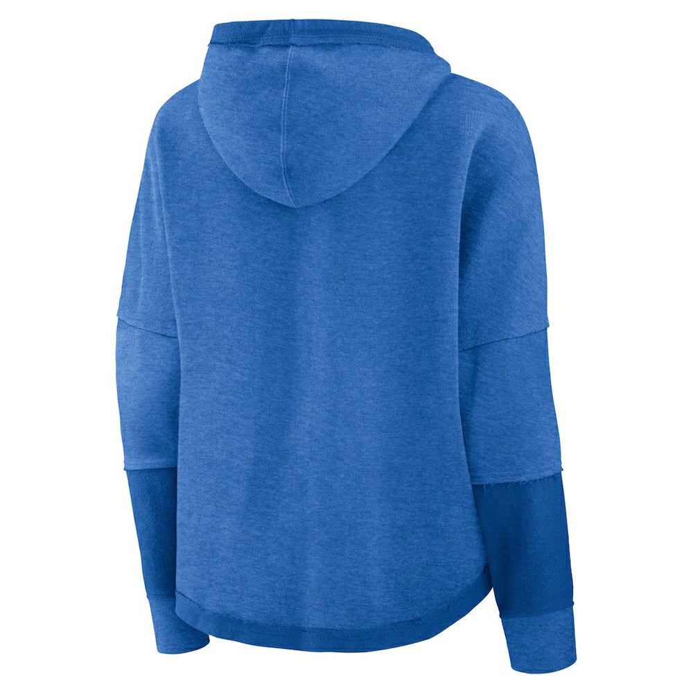 Los Angeles Chargers Women's Lightewight Modest Crop Lounge Helmet Arch Pullover Hoodie - Powder Blue - Fanatics