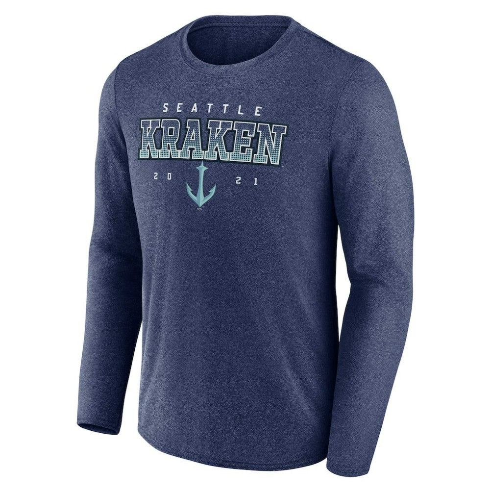 Seattle Kraken Fanatics Long Sleeve T-Shirt - Heather Deep Sea Blue | Fanatics discount