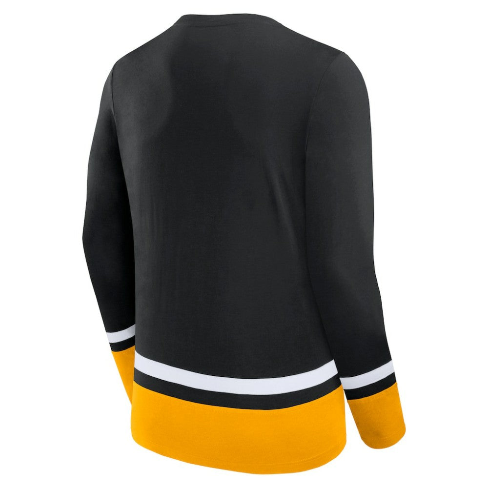 Boston Bruins Fanatics Back Pass Lace-Up Long Sleeve T-Shirt - Black | Fanatics near me