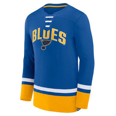 St. Louis Blues Fanatics Back Pass Lace-Up Long Sleeve T-Shirt - Blue | Fanatics sale