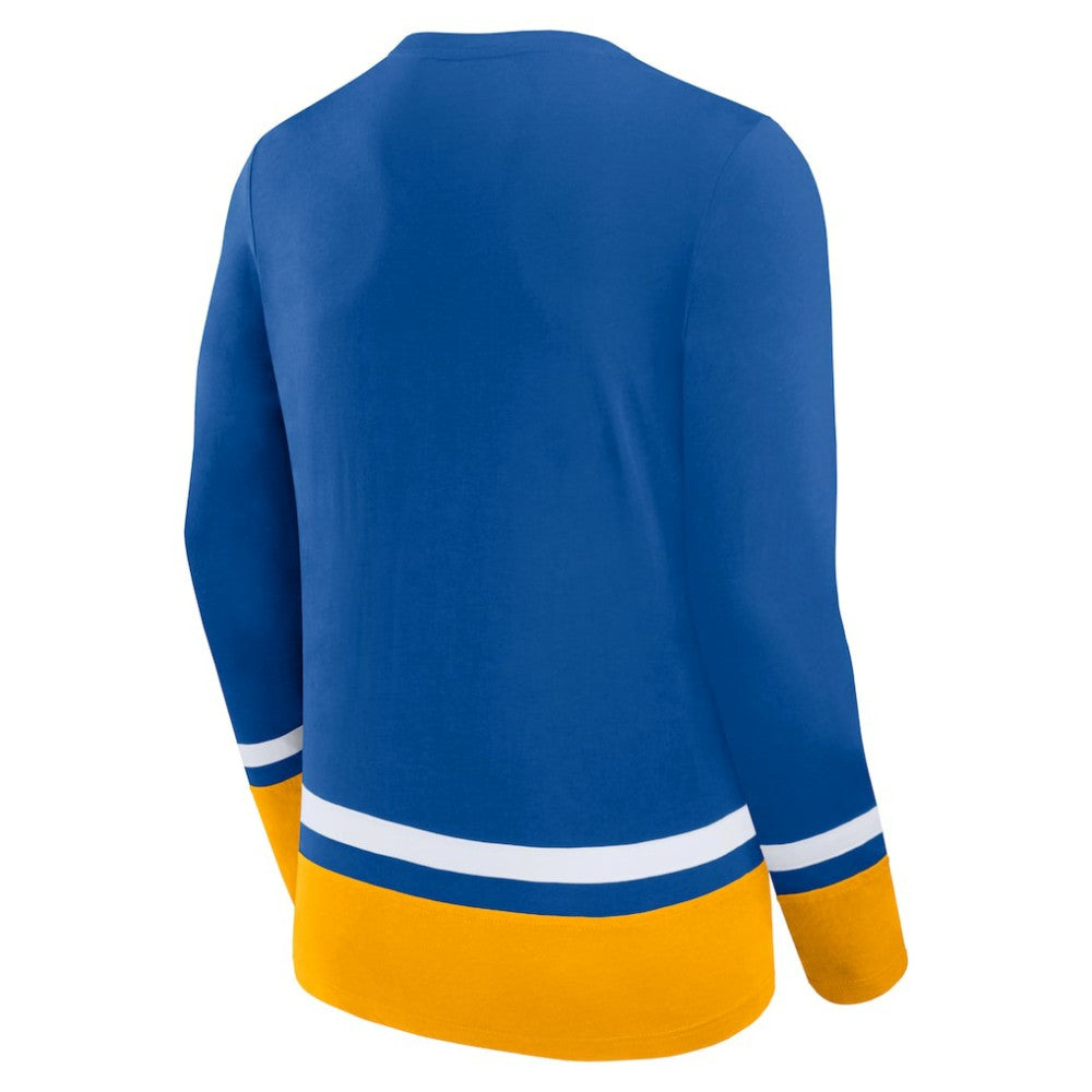St. Louis Blues Fanatics Back Pass Lace-Up Long Sleeve T-Shirt - Blue | Fanatics sale