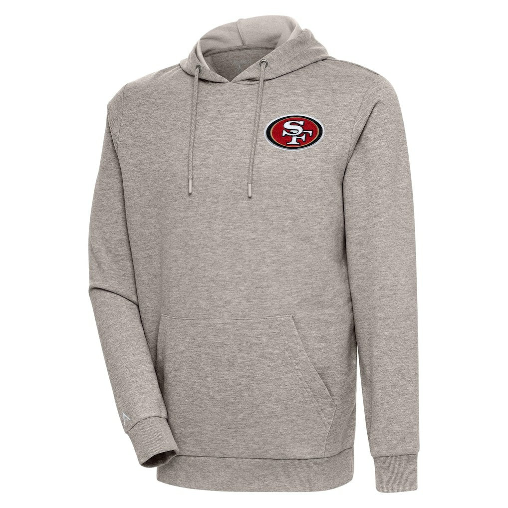 San Francisco 49ers Antigua Action Lightweight Pullover Hoodie - Oatmeal - NFL