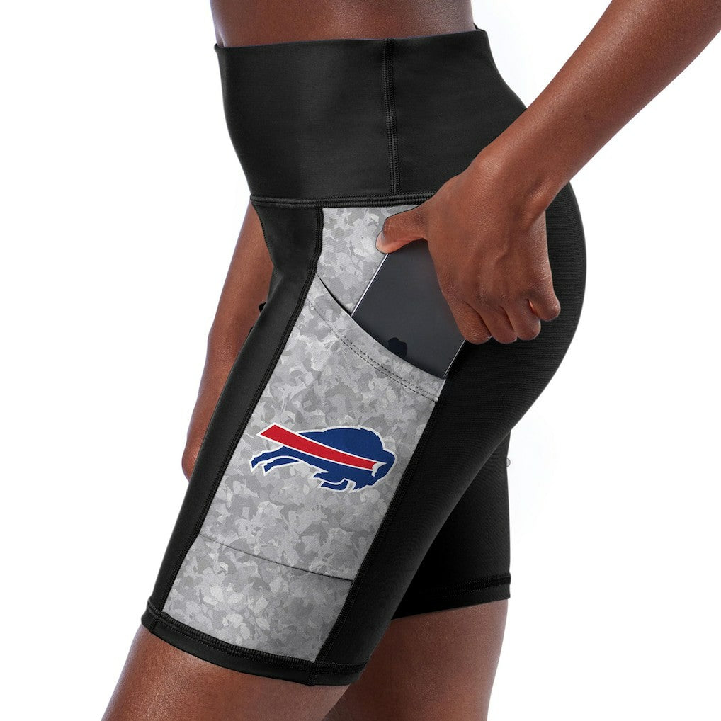 Buffalo Bills Certo Women's High Waist Logo Two-Pocket Biker Shorts - Black - NFL