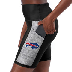 Buffalo Bills Certo Women's High Waist Logo Two-Pocket Biker Shorts - Black - NFL