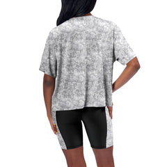 Washington Commanders Certo Women's Cropped Turnout T-Shirt - Gray - NFL