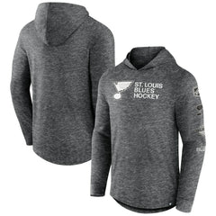 St. Louis Blues Fanatics Stacked Long Sleeve Hoodie T-Shirt - Heather Charcoal | Fanatics discount
