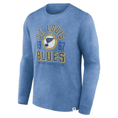 St. Louis Blues Fanatics Keep The Zone Long Sleeve T-Shirt - Heather Blue | Fanatics on sale