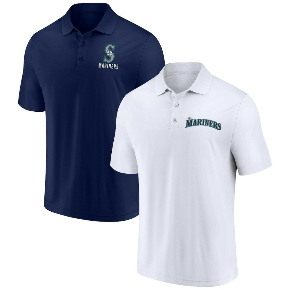 Seattle Mariners Fanatics Two-Pack Logo Lockup Polo Set Outlet