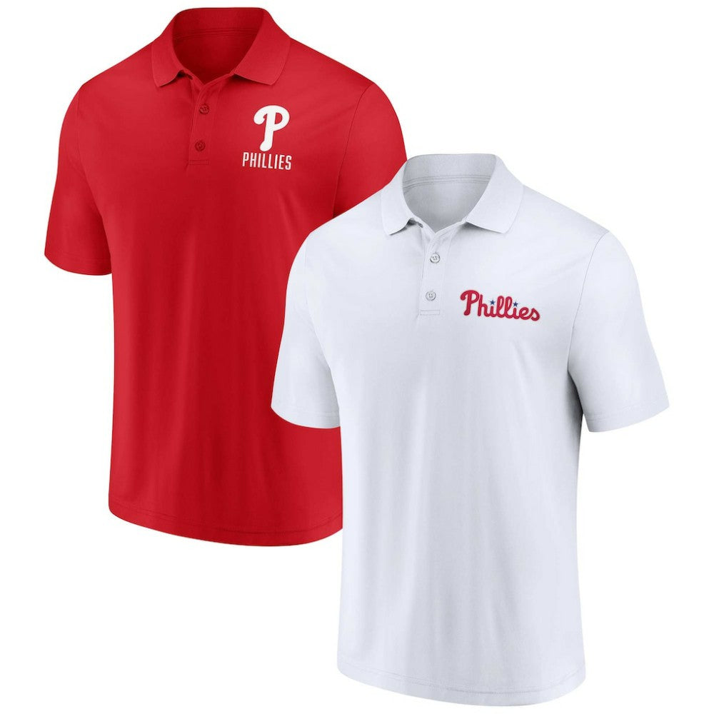 Philadelphia Phillies Fanatics Two-Pack Logo Lockup Polo Set Outlet