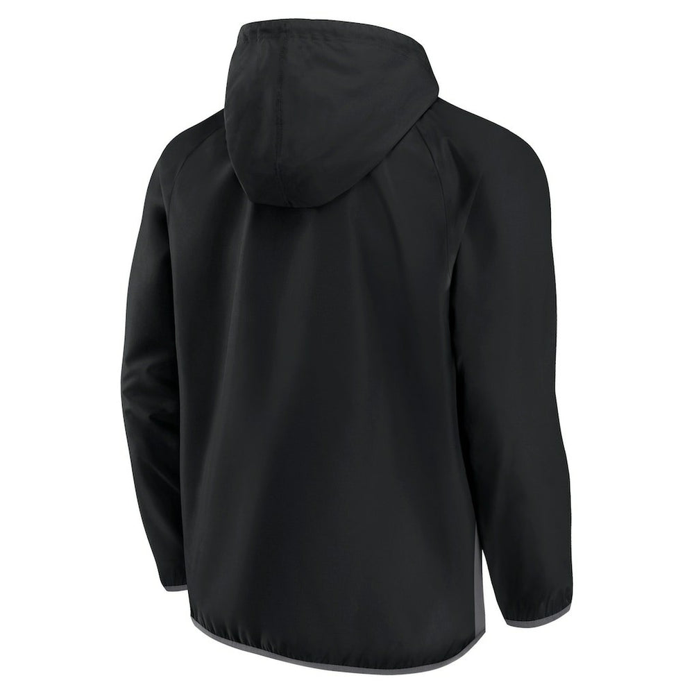 Fanatics Brooklyn Nets Anorak Flagrant Foul Color-Block Raglan Hoodie Half-Zip Jacket Black/Gray
