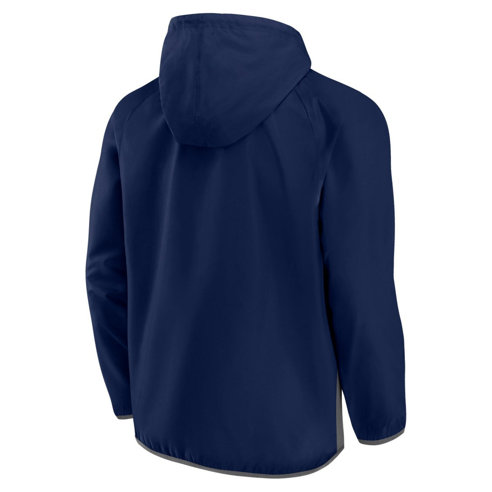 Fanatics Memphis Grizzlies Anorak Flagrant Foul Color-Block Raglan Hoodie Half-Zip Jacket Navy/Gray