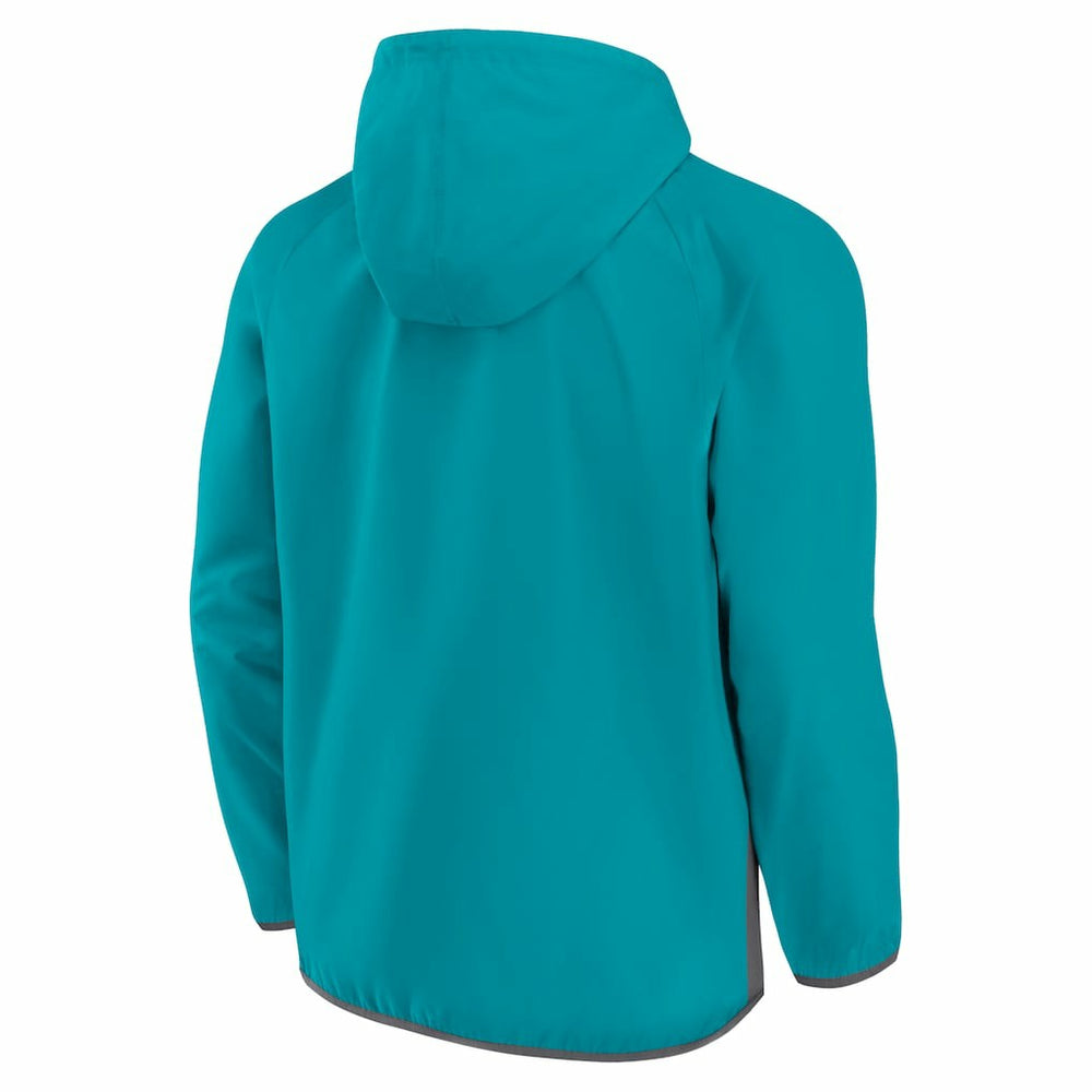 Fanatics Charlotte Hornets Anorak Flagrant Foul Color-Block Raglan Hoodie Half-Zip Jacket Teal/Gray