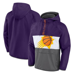 Fanatics Phoenix Suns Anorak Flagrant Foul Color-Block Raglan Hoodie Half-Zip Jacket Purple/Gray
