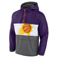 Fanatics Phoenix Suns Anorak Flagrant Foul Color-Block Raglan Hoodie Half-Zip Jacket Purple/Gray