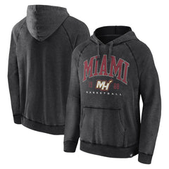 Fanatics Miami Heat Foul Trouble Snow Wash Raglan Pullover Hoodie Heather Charcoal