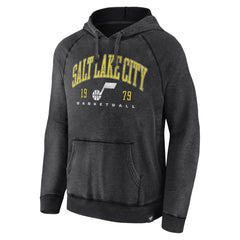 Fanatics Utah Jazz Foul Trouble Snow Wash Raglan Pullover Hoodie Heather Charcoal