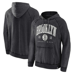 Fanatics Brooklyn Nets Foul Trouble Snow Wash Raglan Pullover Hoodie Heather Charcoal