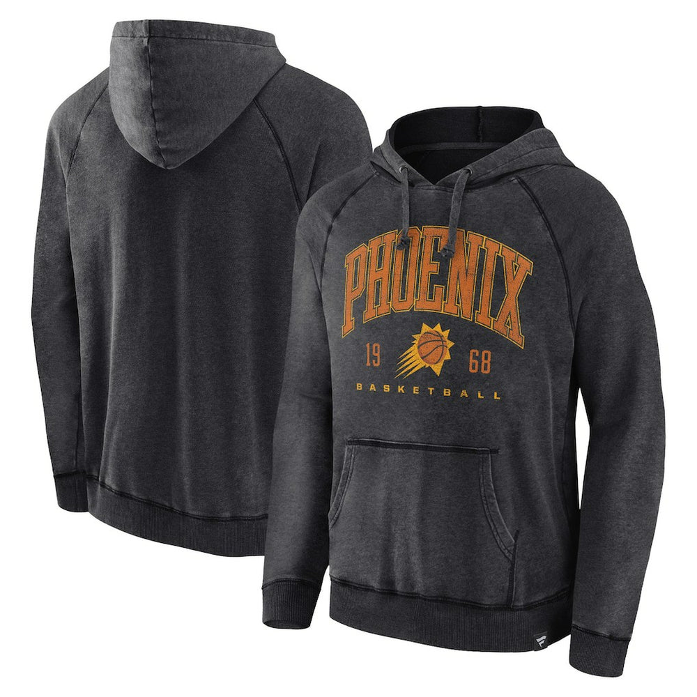 Fanatics Phoenix Suns Foul Trouble Snow Wash Raglan Pullover Hoodie Heather Charcoal