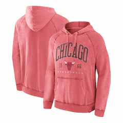 Fanatics Chicago Bulls Foul Trouble Snow Wash Raglan Pullover Hoodie Heather Red