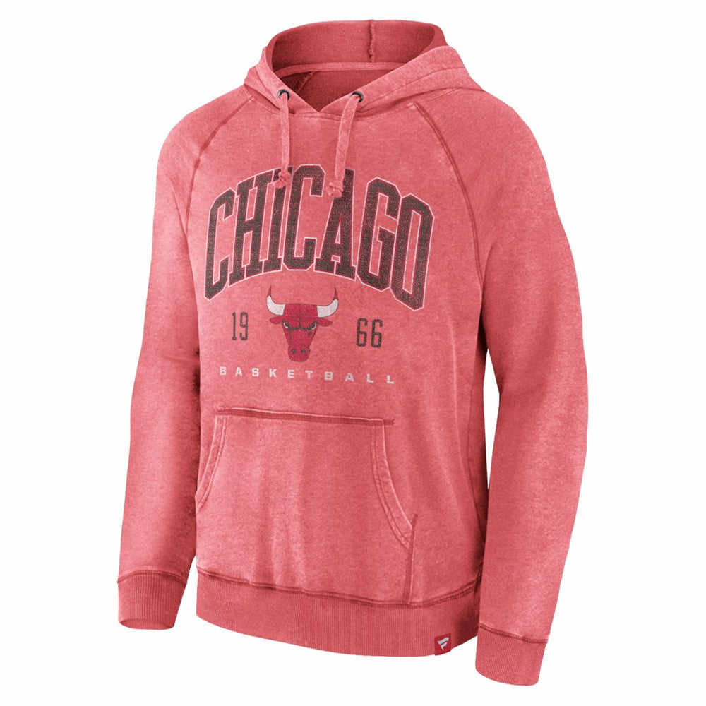 Fanatics Chicago Bulls Foul Trouble Snow Wash Raglan Pullover Hoodie Heather Red