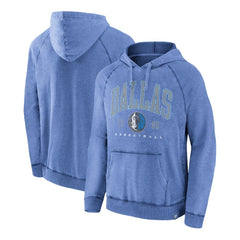 Fanatics Dallas Mavericks Foul Trouble Snow Wash Raglan Pullover Hoodie Heather Blue