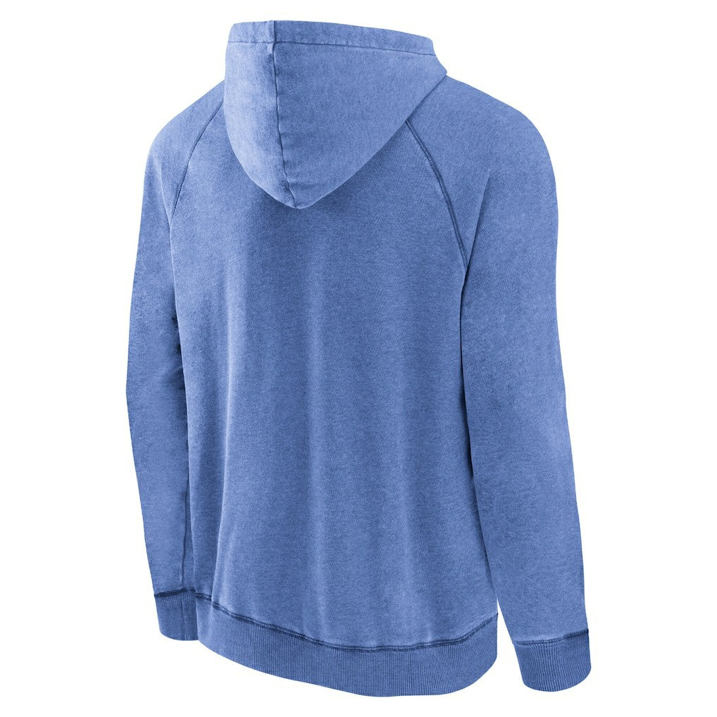 Fanatics Dallas Mavericks Foul Trouble Snow Wash Raglan Pullover Hoodie Heather Blue