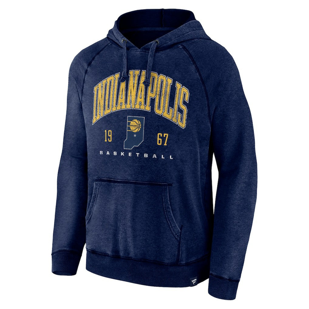 Fanatics Indiana Pacers Foul Trouble Snow Wash Raglan Pullover Hoodie Heather Navy