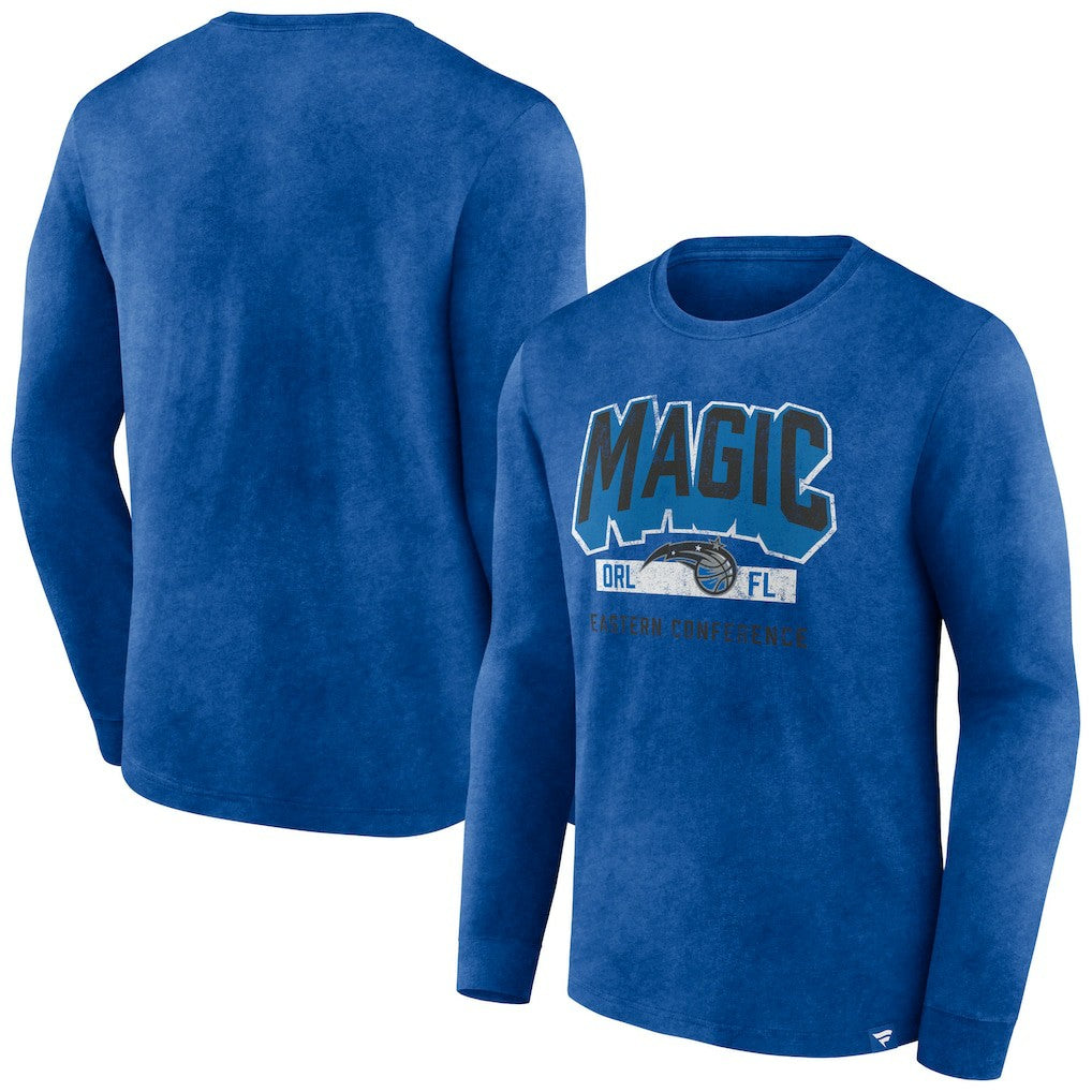 Fanatics Orlando Magic Front Court Press Snow Wash Long Sleeve T-Shirt Heather Royal