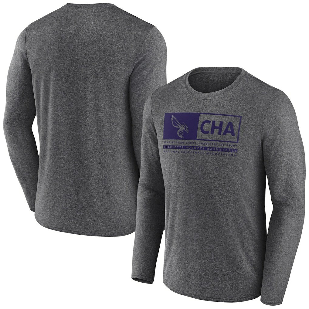 Fanatics Charlotte Hornets Three-Point Play T-Shirt Heather Charcoal