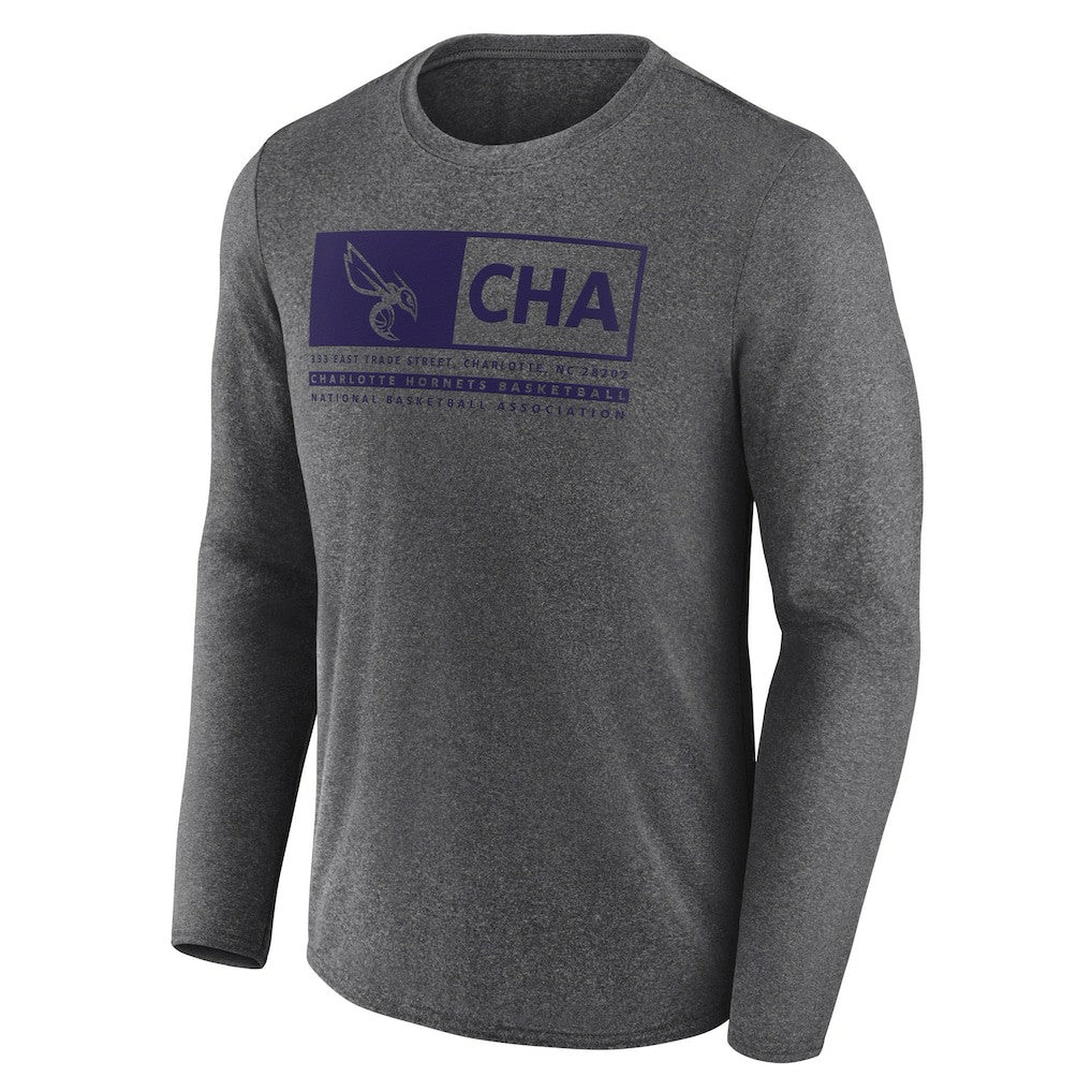Fanatics Charlotte Hornets Three-Point Play T-Shirt Heather Charcoal