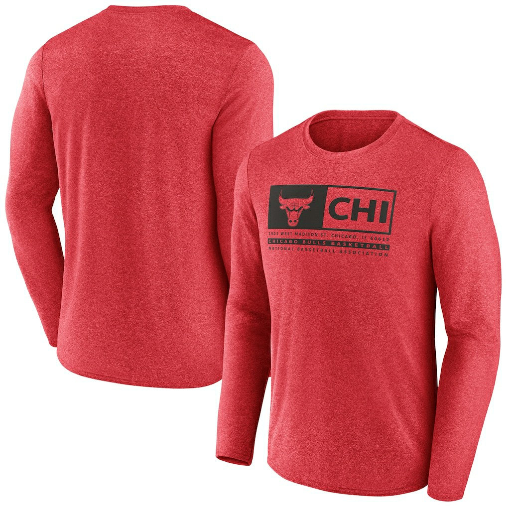 Fanatics Chicago Bulls Three-Point Play T-Shirt Heather Red